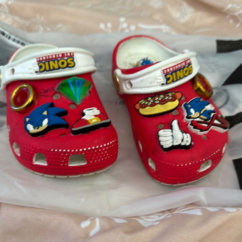 CROCS Kids Sandals - Red with Fun Characters